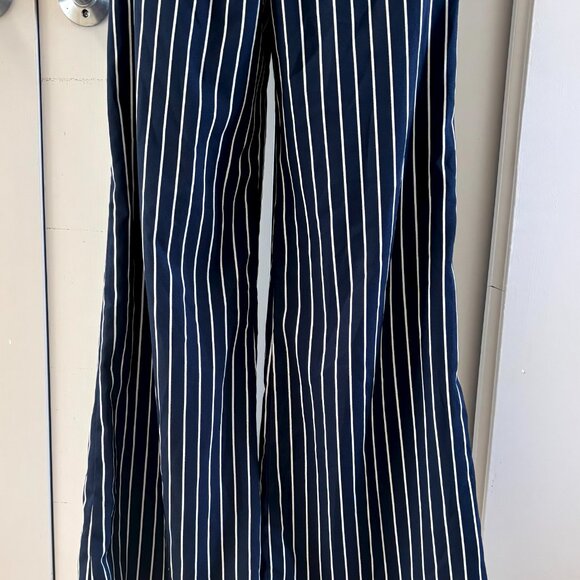 Forever 21 Navy & White Striped Wide-Leg Jumpsuit – Size S - Picture 2 of 9
